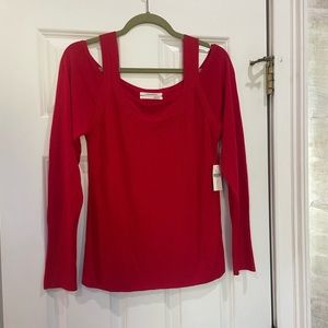 Anthropologie Red Sweater Size L (off the shoulder)